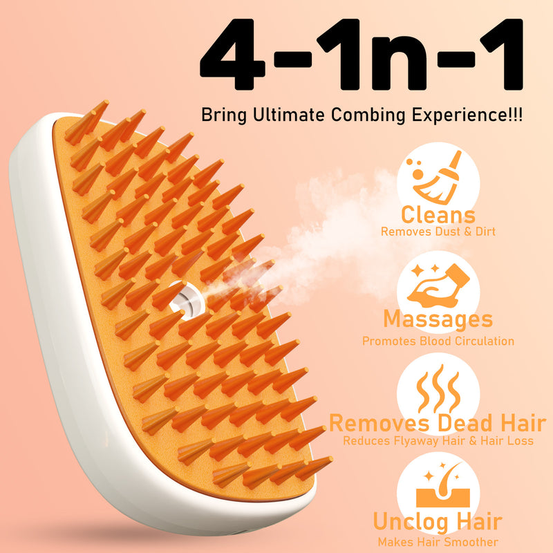 PawSteam -  4-in-1 Cat & Dog Grooming Brush