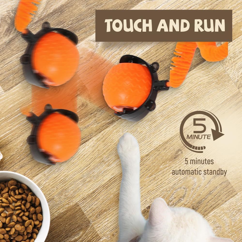 Cat toy with orange ball PawMotion – Intelligent Self-Rolling Cat Ball Toy